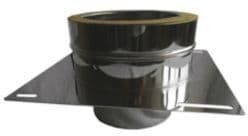 Piastra con Manicotto WNI Doppia Parete Acciaio Inox Ø 130 mm per Canne Fumarie
