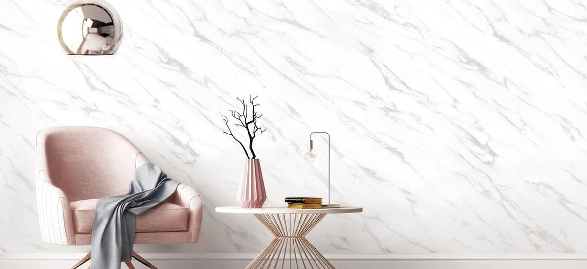 Vinil Design de interiores NE31 Mat White Marble (6 metros)