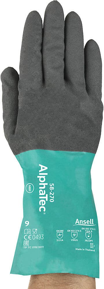 Arbeitshandschuh AlphaTec® 58-270, grau, VE 12 Paar, Größe 8 Ansell
