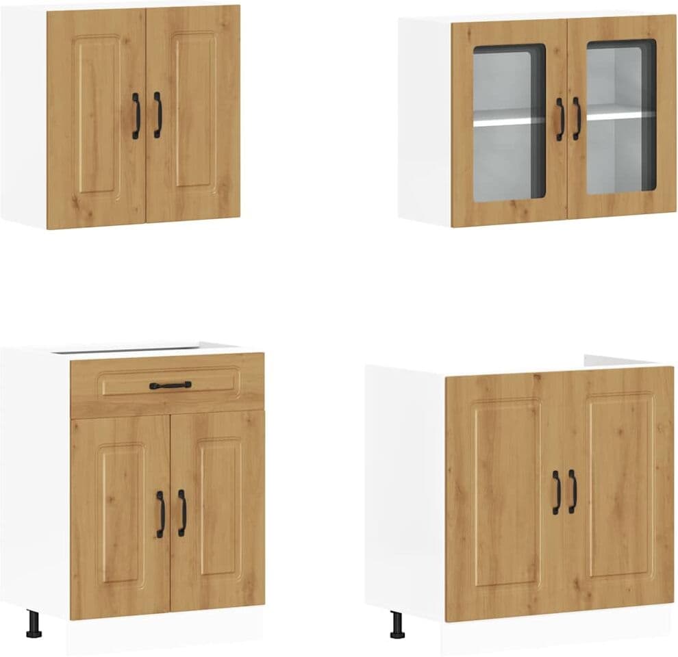 vidaXL Ensemble d'armoires de cuisine 4 pcs Kalmar bois d'ingénierie