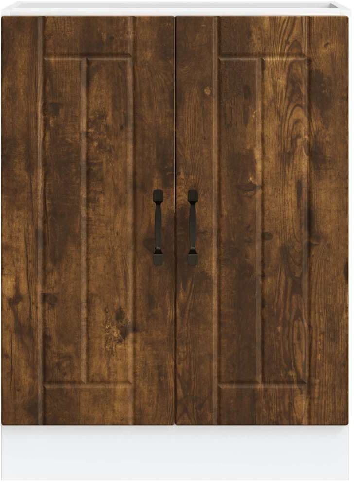 vidaXL Meuble de base de lavabo Lucca chêne fumé bois d'ingénierie