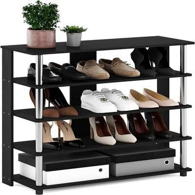 No "Turn-N-Tube 5 Tier Wide Shoe Rack - 29.45""D x 31.5""W x 11.8""H"