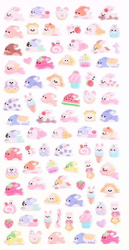 INCOVER Mini 3D Bubble Foam Stickers - Mobil / Kameraudsnit - Kaniner & Mad