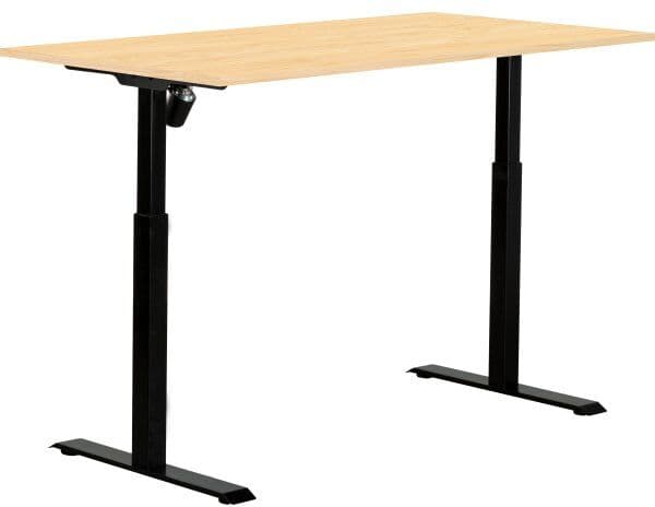 Sun-Flex I Hæve-Sænkebord, 160x80, Sort/birk