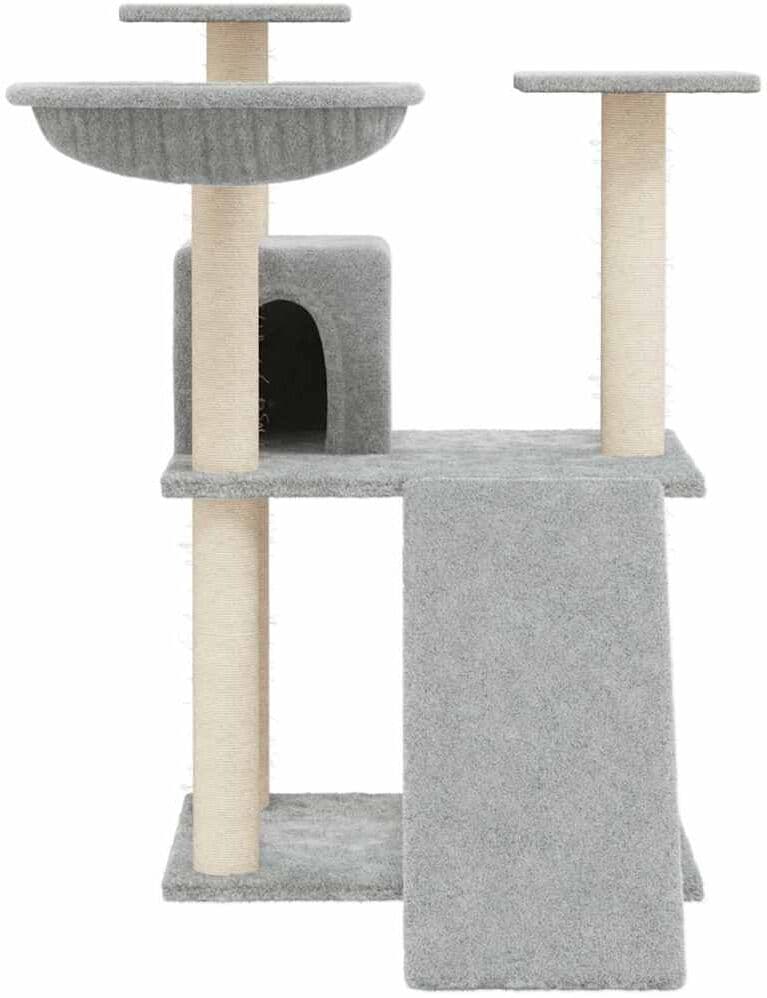 vidaXL Rascador para gatos con postes de sisal gris claro 83 cm Gris