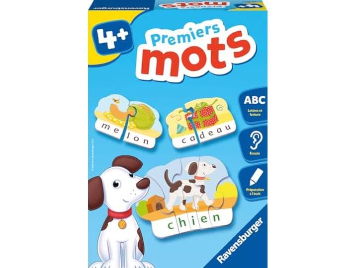 Ravensburger - Educatief spel - Eerste woordjes - Voorbereiding op het lezen - Spelenderwijs letters en lettergrepen leren - Vanaf 4 jaar - 24047