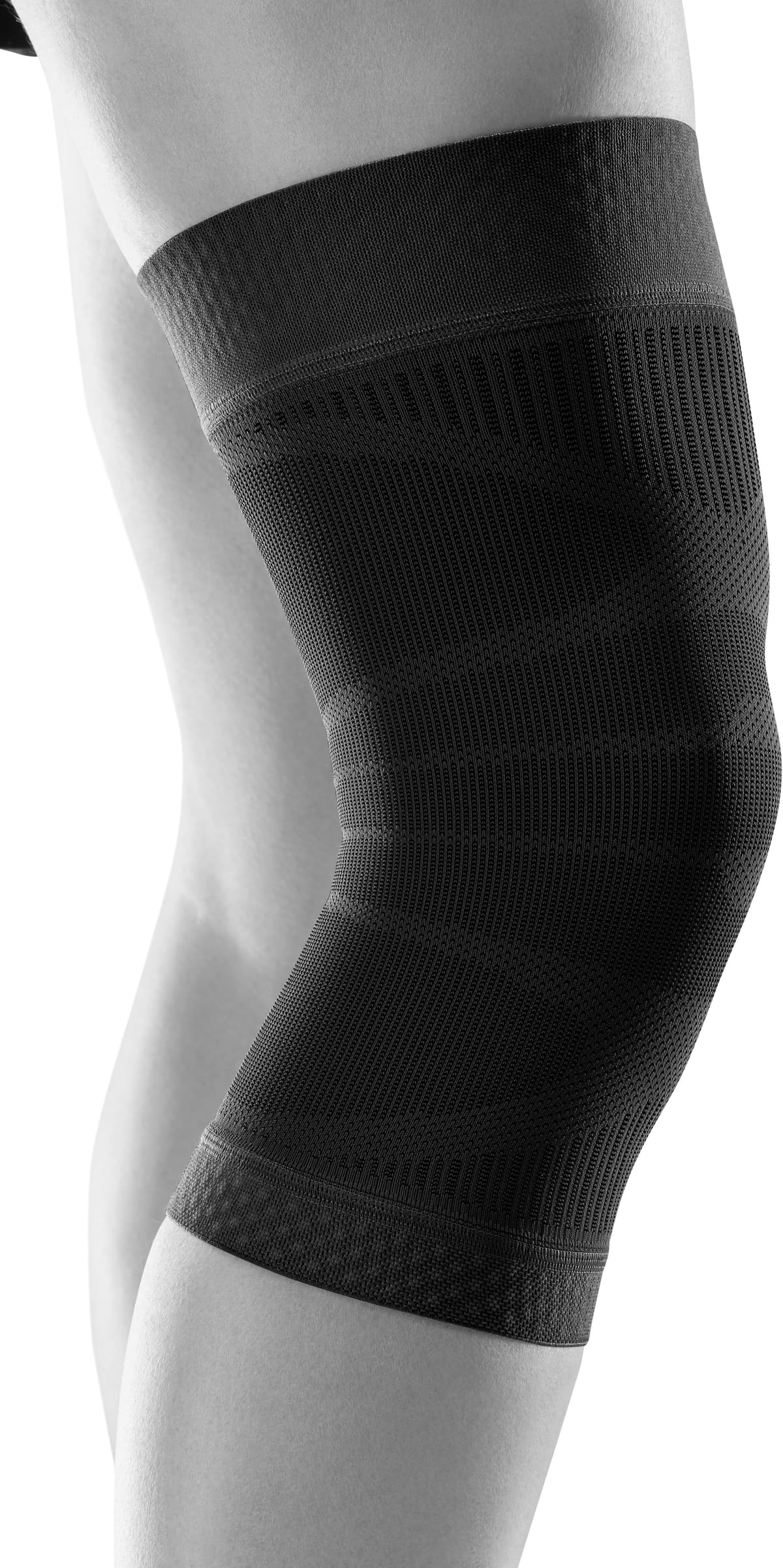 Kniebandage BAUERFEIND "Sports Compression Knee Support", Gr. L, schwarz, Obermaterial: 57% Baumwolle, 41% Polyester, 2% Elasthan, Bandagen Kniebandage, für Basketball, beidseitig tragbar