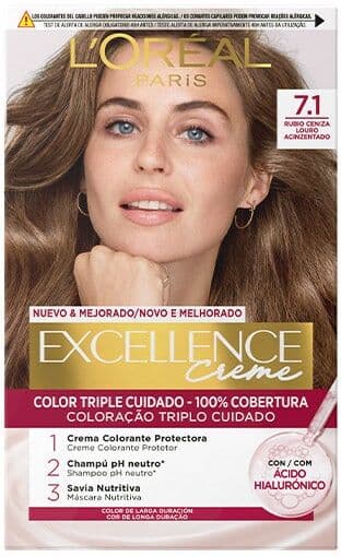 Tinte Excellence Creme 7.1 Rubio Ceniza
