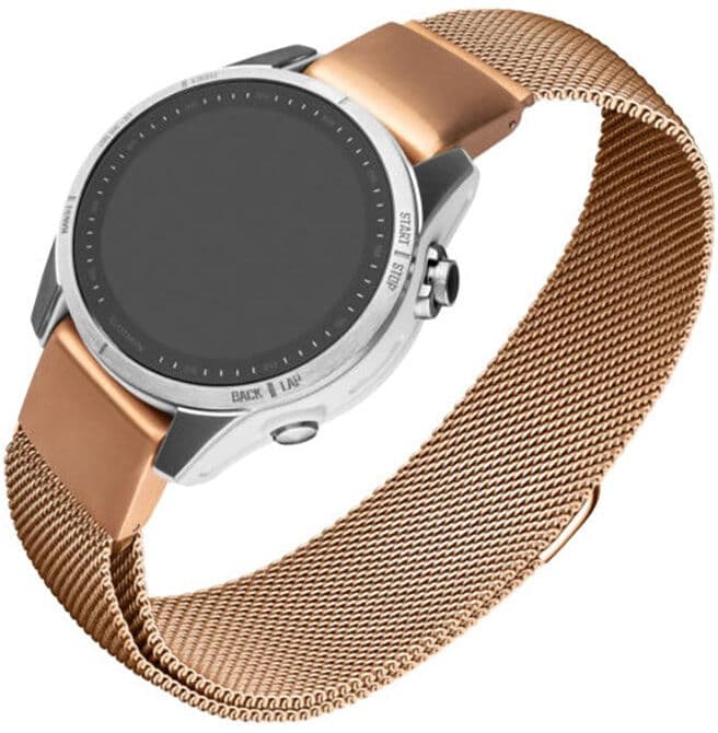 Fixed Fast Universal Garmin 20mm QuickFit Mesh Metallstropp - Rose Gold