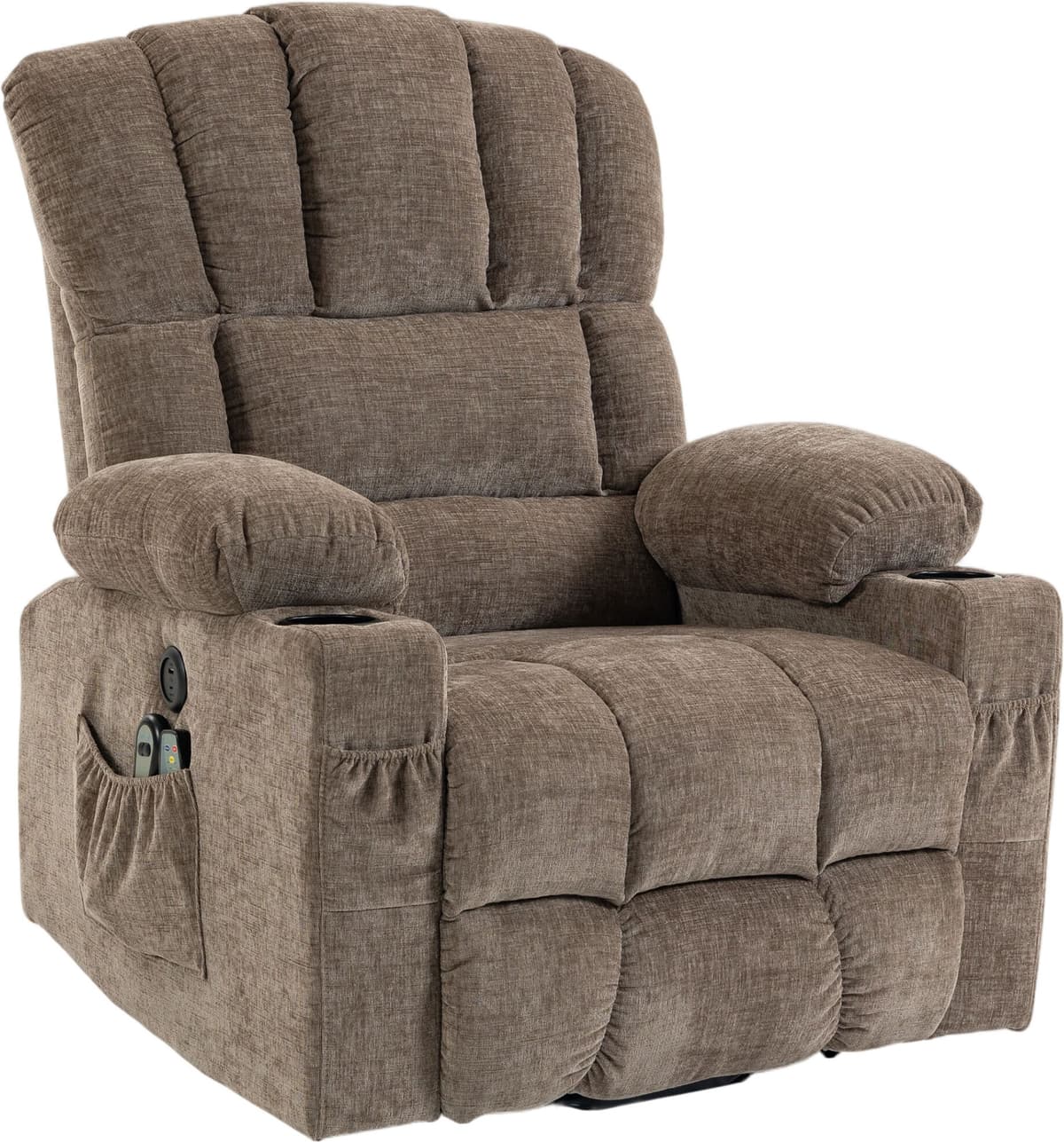 Homcom Poltrona relax elettrica alzapersona con massaggio, calore, funzione letto e USB, marrone   Aosom Italy