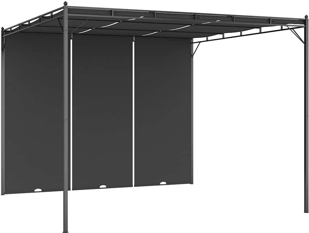 vidaXL Belvédère de jardin avec rideau latéral 3x3x2,25 m Anthracite