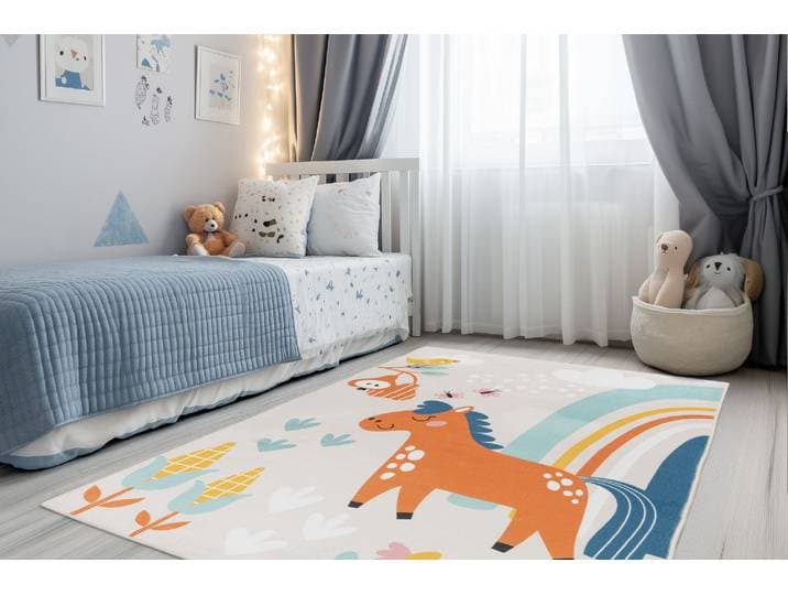 Kinderteppich OBSESSION Magic Kids ML 107 , bunt, B:160cm H:8mm L:230cm, Polyester, Teppiche, Kinderteppich, niedliches Pferde Motiv, waschbar, Kinderzimmer