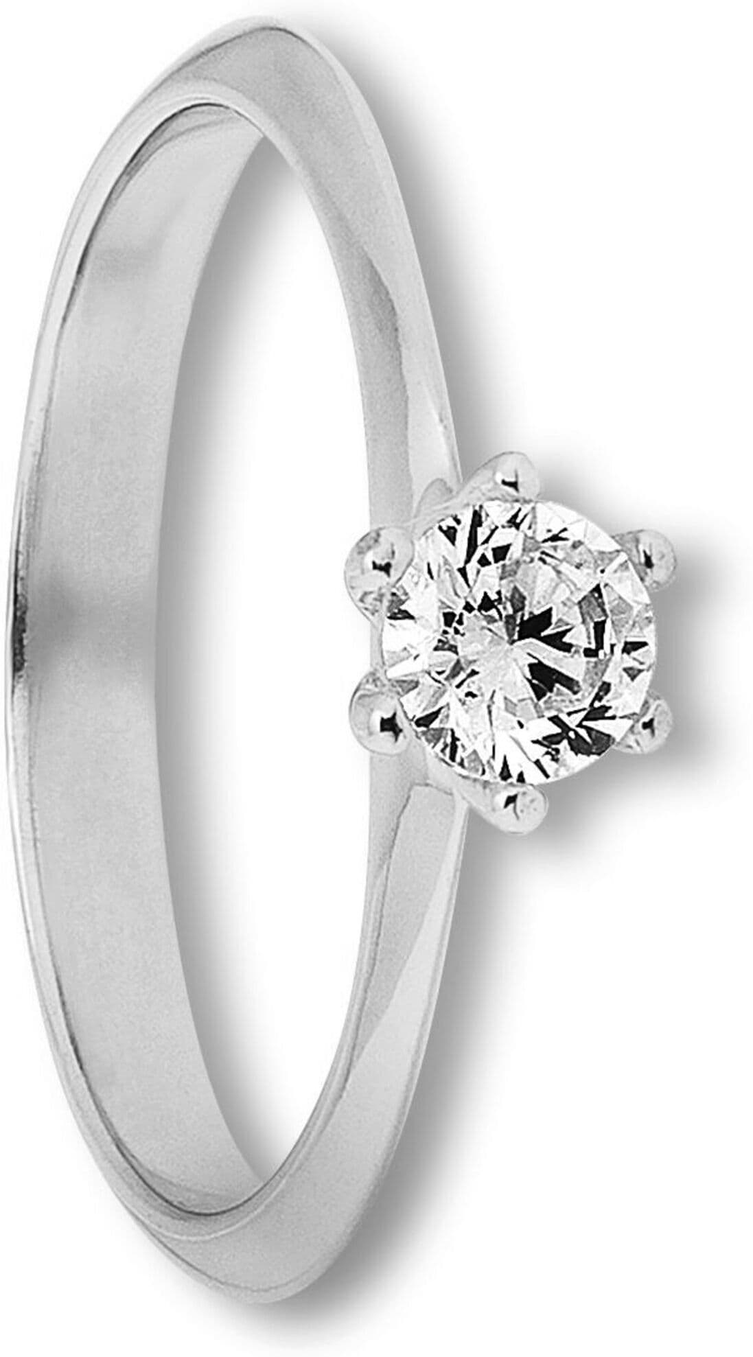Goldring ONE ELEMENT "Zirkonia Ring aus 333 Weißgold" Gr. 60, silber, Fingerringe, Damen, 60,mit Zirkonia, Weißgold 333, Goldring