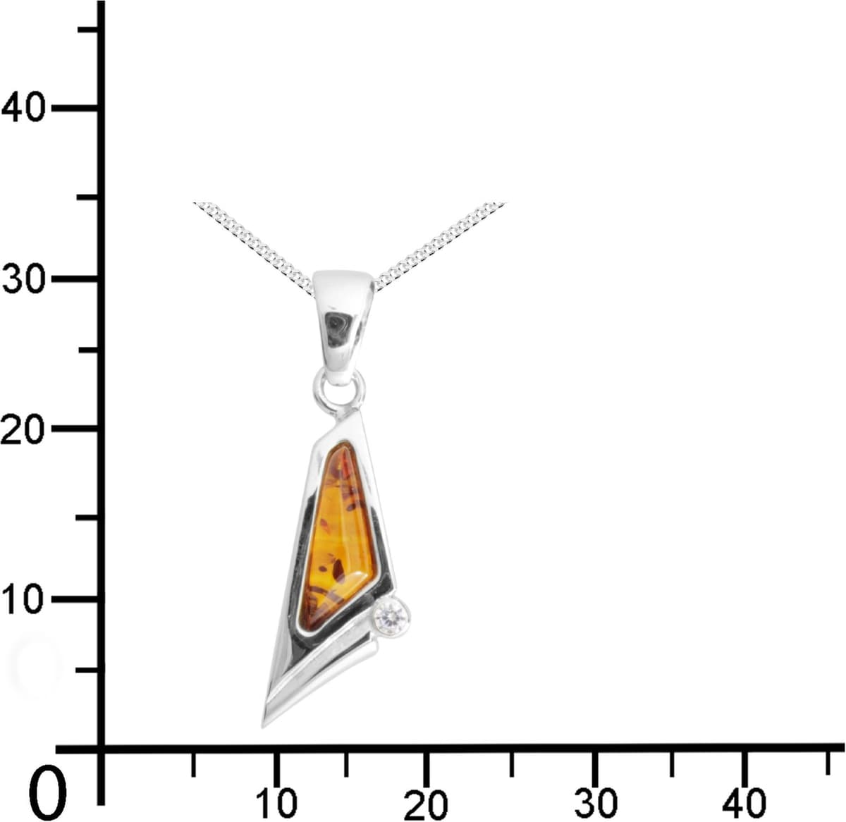 Kette mit Anhänger OSTSEE-SCHMUCK "Ostsee-Schmuck Kette mit Anhänger Agneta" Gr. 50, silber (weiß, neutral), Halsketten, Damen, 50cm, Silber 925 (Sterlingsilber), L: 42, Kette mit Anhänger