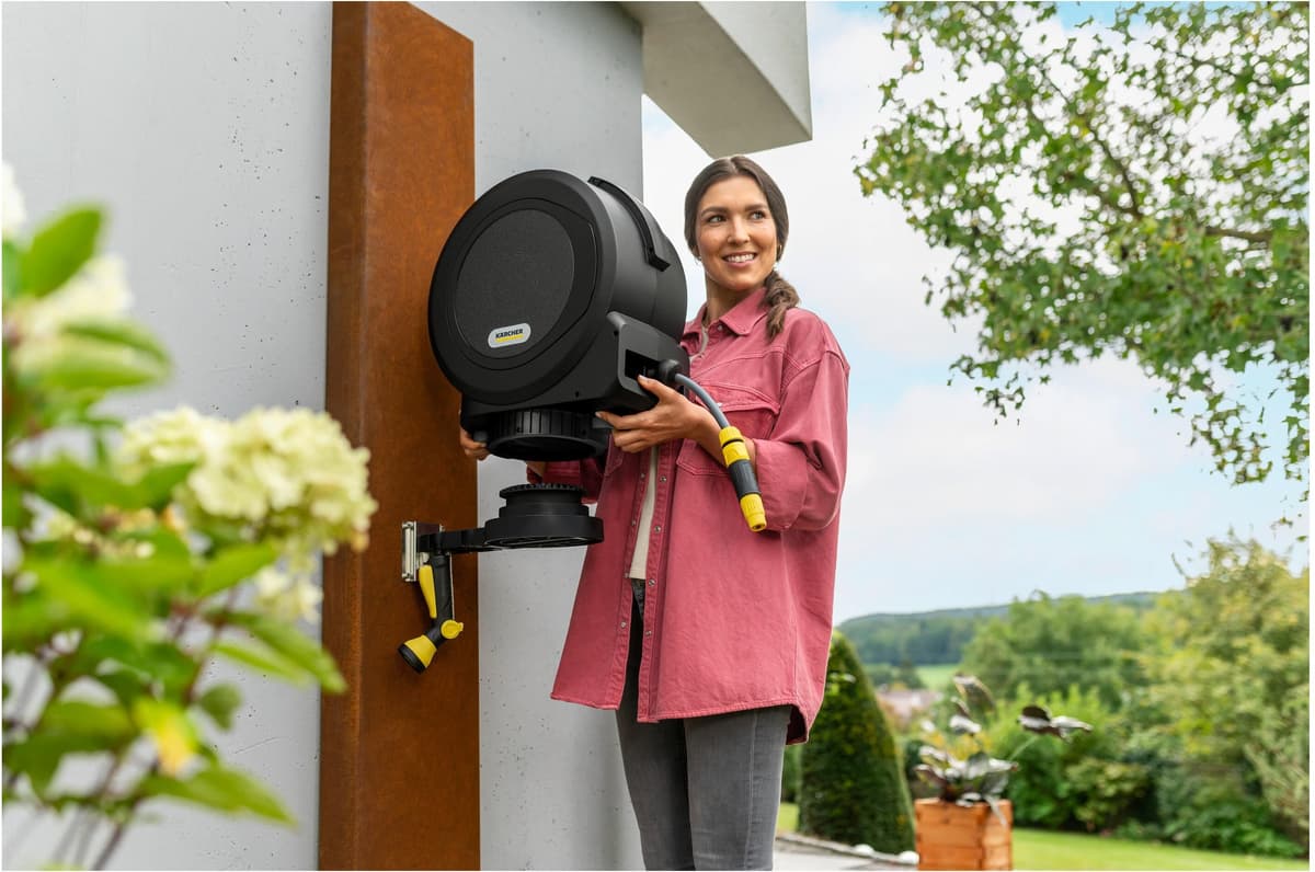 Schlauchbox KÄRCHER "HBX 4 20 Automatic 20 m", schwarz, 20m, Schlauchtrommeln, Schlauchbox schwarz 20m