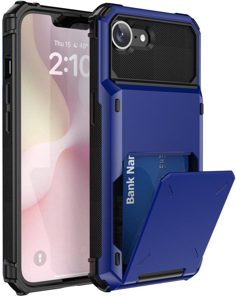 EIDERWOOD iPhone 17e / 16e Håndverker Deksel med Kortholder - Blå