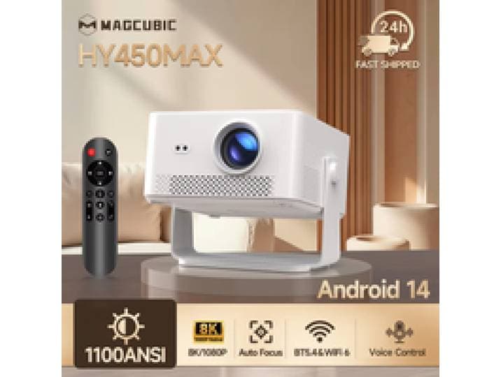 Magcubic HY450MAX 1100ANSI 1080P Autofocus Draagbare Buitenprojector Android 14 WiFi6 8K Ondersteuning Beam Mini Projector
