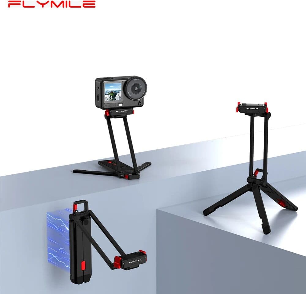 Flymile Rotatable Mantis Magnetic Tripod for DJI Action 6/5 Pro/4 Foldable Selfie Handle Hook Quick Release Tripod