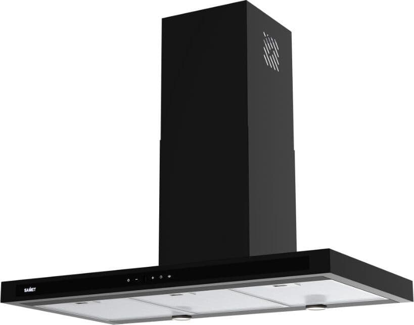 samet Tenane Cappa Cucina Aspirante A Parete Larghezza 90 Cm Colore Nero Opaco - Tena90ne