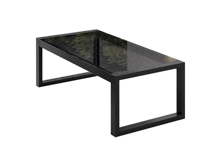 BEAUTYSOFA Gartentisch STELLA, Gartenmöbel Balkon Terrasse Couchtisch Outdoortisch Tischplatte aus widerstandsfähigem gehärtetem Glas, Balkontisch