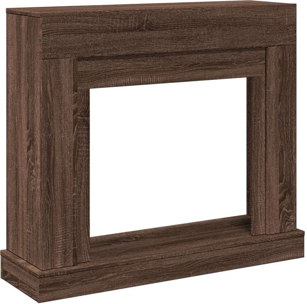 vidaXL Cadre de cheminée chêne marron 100x30x87,5 cm bois d'ingénierie
