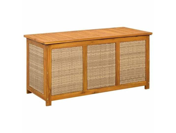Elégance - Chic Coffre de rangement extérieur - Boîte de Rangement de Jardin 185 L - Bois d'Acacia Massif - Beige - 113x50x56cm_053