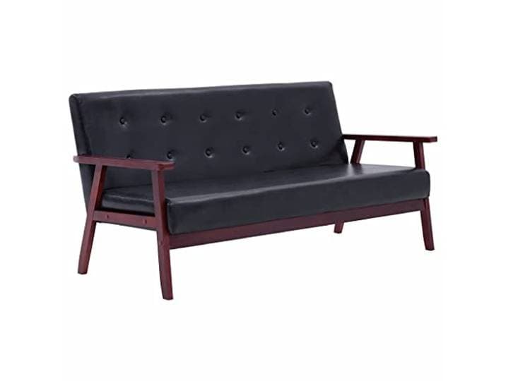 vidaXL 3-Sitzer-Sofa, Kunstleder, Schwarz