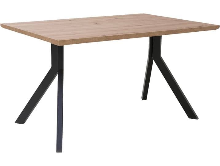 Esstisch MASSIVLINE & MORE, braun (braun, schwarz, braun), B:120cm H:76cm T:80cm, Tische, Esstisch