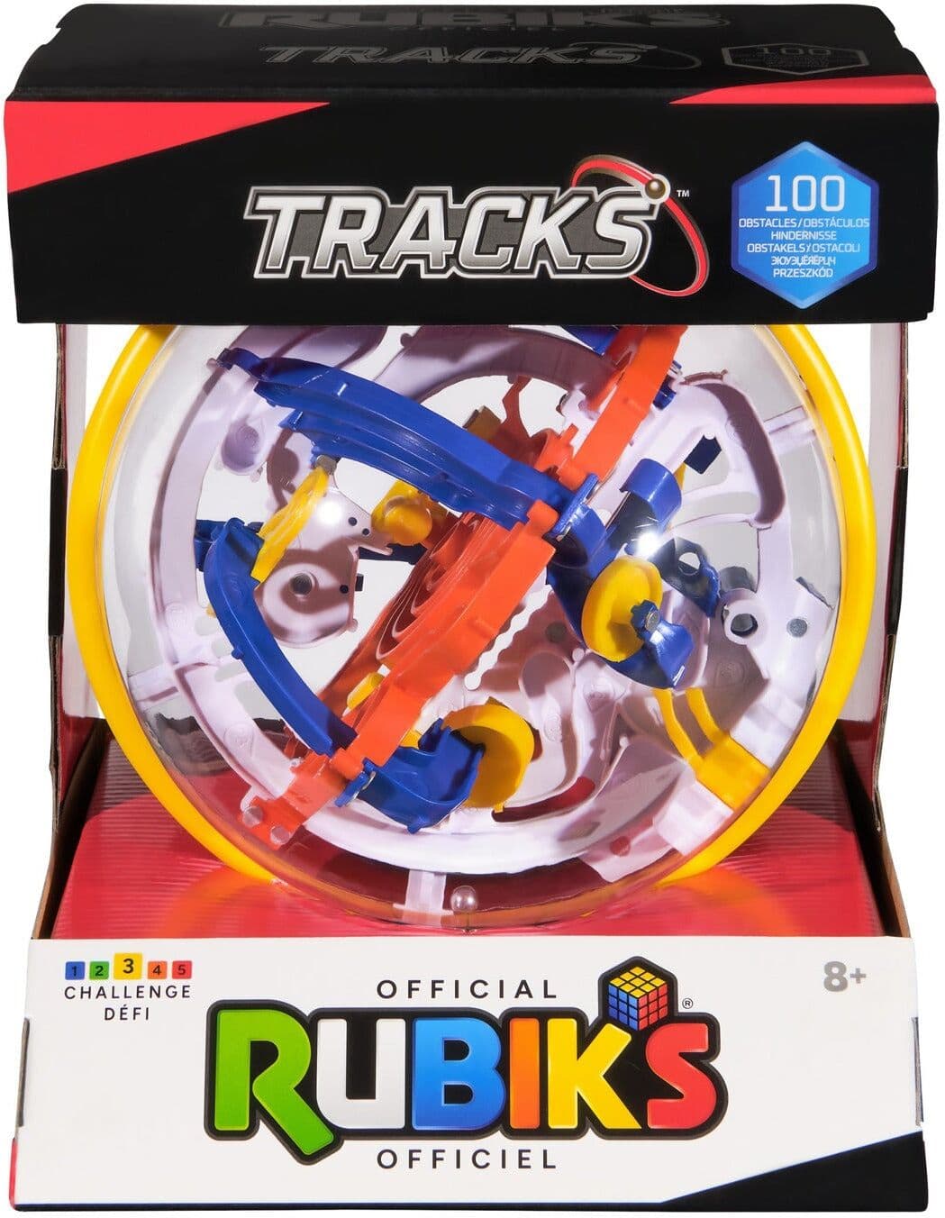 Spin Master Rubik's Tracks 100 3D Gravity Maze Puzzle for Adults and Kids, 100 Challenging Obstacles, Level 3 Brain Teaser Puzzle by Rubik's