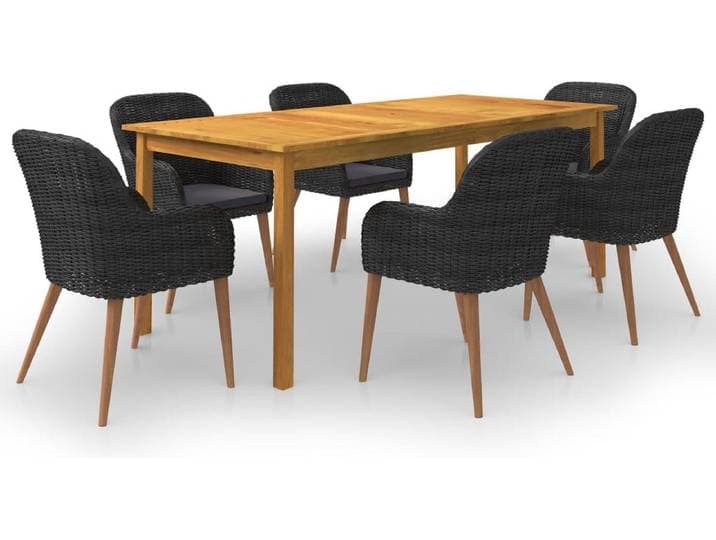 vidaXL - 7-delige - Tuinset - zwart