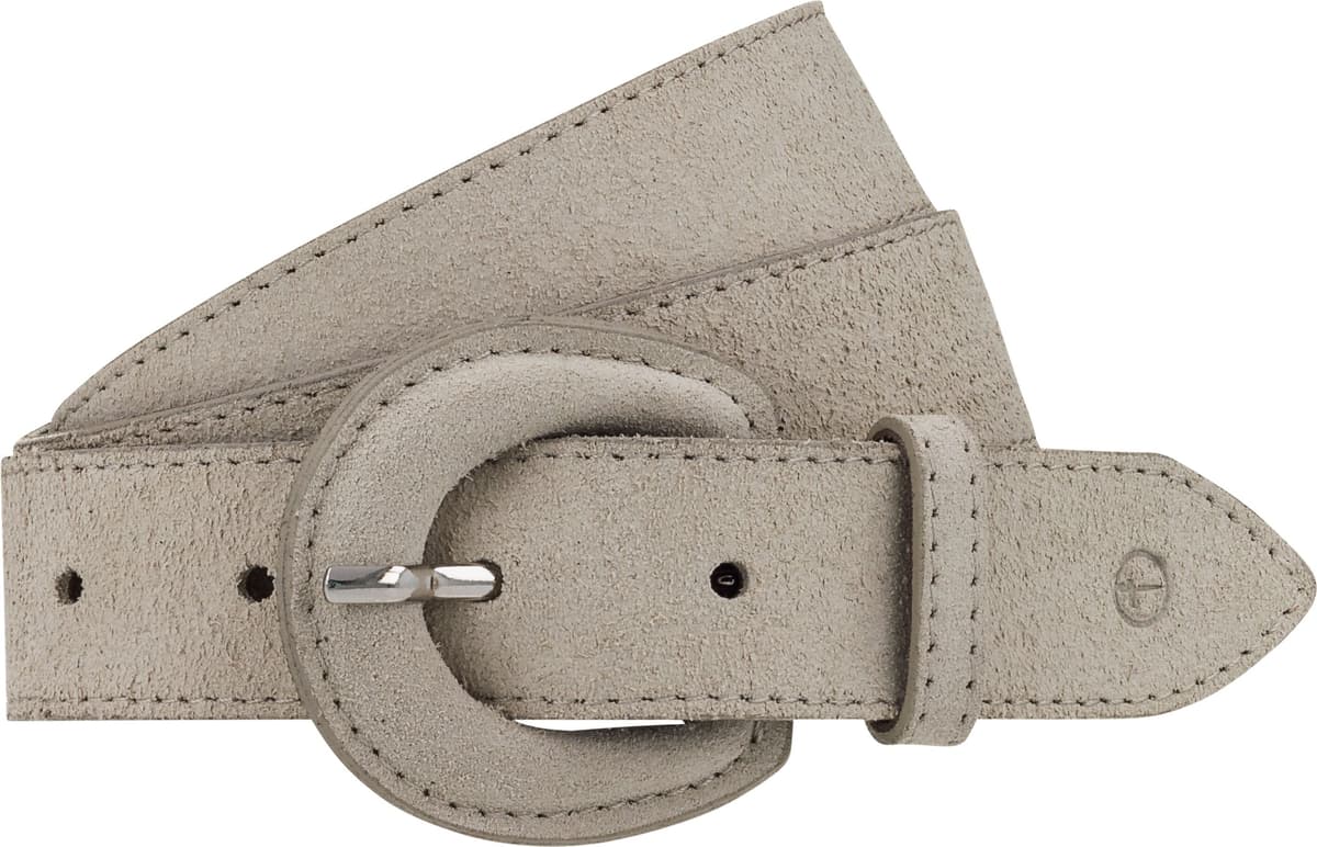 Ledergürtel TAMARIS "Florence", Damen, Gr. 85, cream, Rindsleder, Gürtel Ledergürtel, aus Rindsleder, mit lederbezogener halbrunder Schliesse cream 85