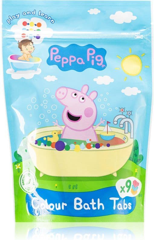 Peppa Pig Colour Bath Tabs Colourful Fizzy Bath Tablets 9x16 g