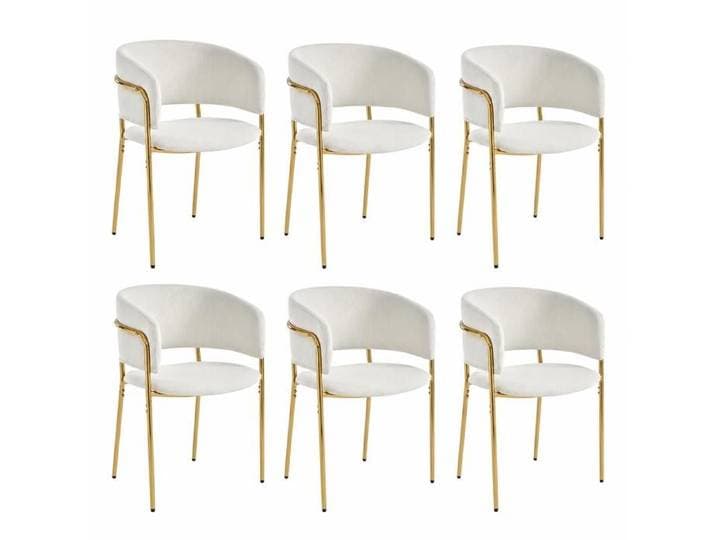 6 chaises modernes pied incliné réglable cord beige