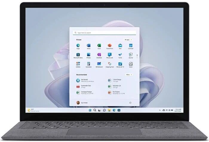 Microsoft Surface Laptop 5   i5-1245U   13.5"   8 GB   256 GB SSD   2256 x 1504   Touch   Podświetlenie klawiatury   platyna   Win 11 Pro   UK - Refurbished