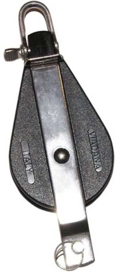 Viadana Polea Simple Universal Con Gancho 8 Mm Black One Size