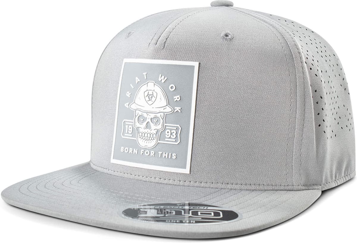 Men's Work Roughneck Patch Performance Snapback Cap in Grey by Ariat