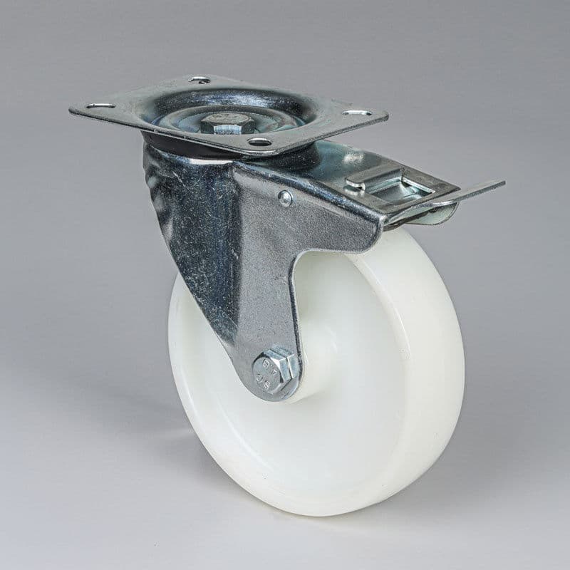B2B Partner Otočné polyamidové kolo s brzdou, 160 mm