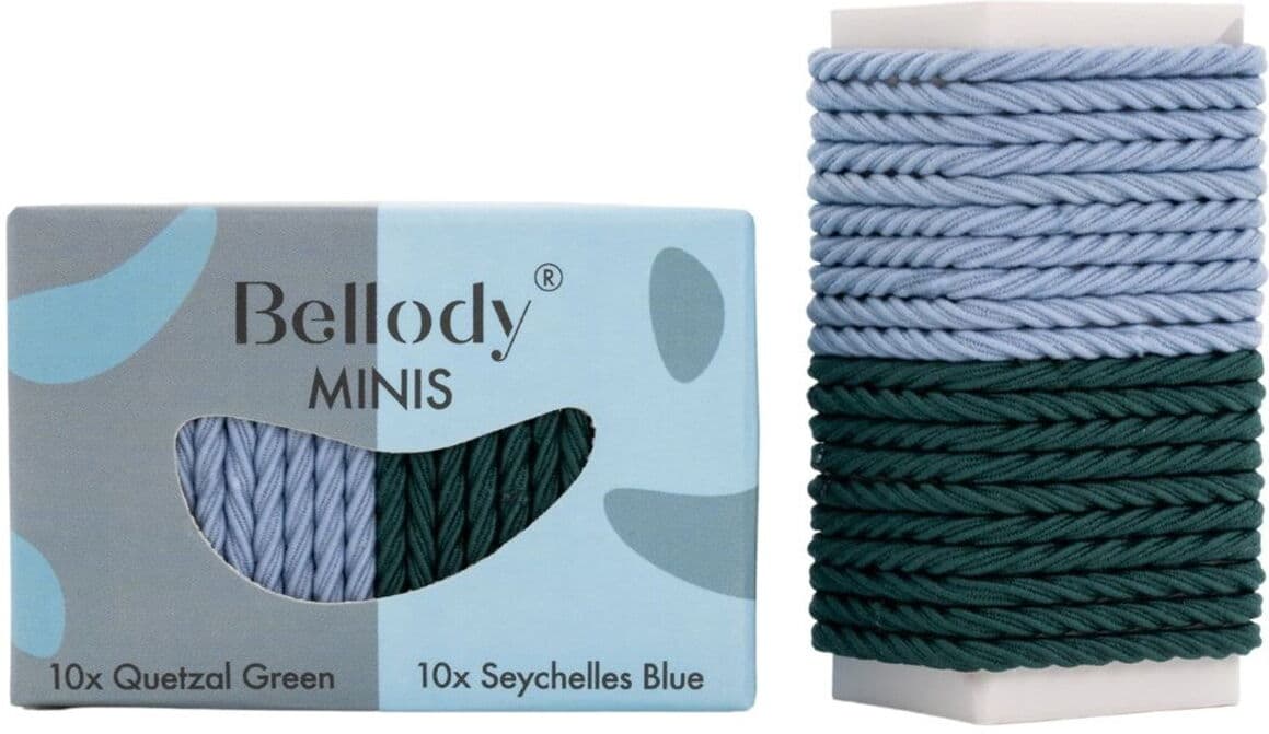 20 Stück Bellody Minis Haargummis Quetzal Green/Seychelles Blue