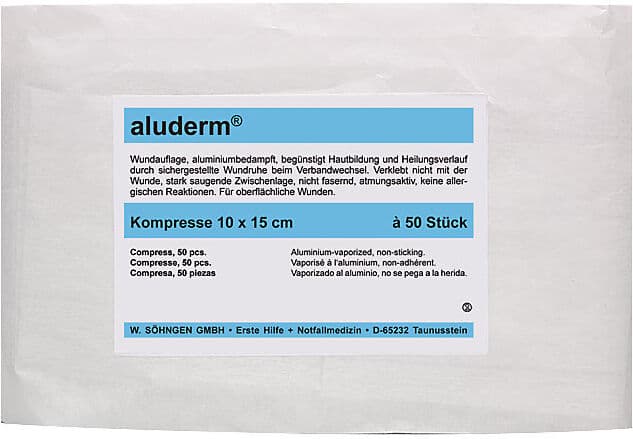 aluderm®-Kompresse, steril verpackt, VE 50 Stk, LxB 100 x 150 mm SÖHNGEN