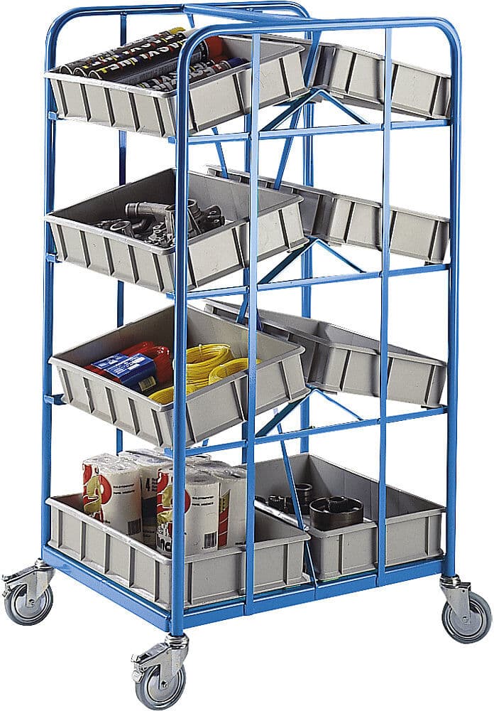 Kommissionierwagen, LxBxH 810 x 660 x 1520 mm, Tragfähigkeit 300 kg eurokraft pro