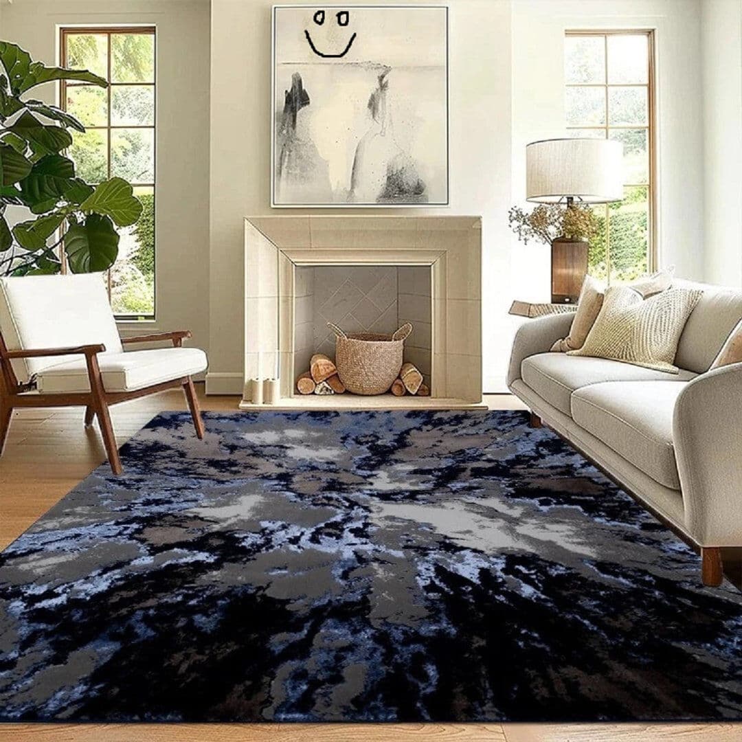 Metro Area Rug Blue Rectangle 120 x 170 cm