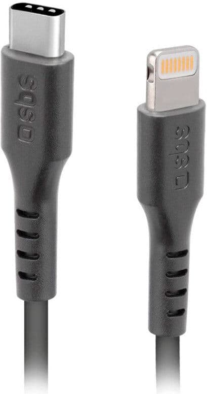 SBS USB-C til Lightning Kabel - 1 Meter - MFI - 480 Mbit/s - Sort