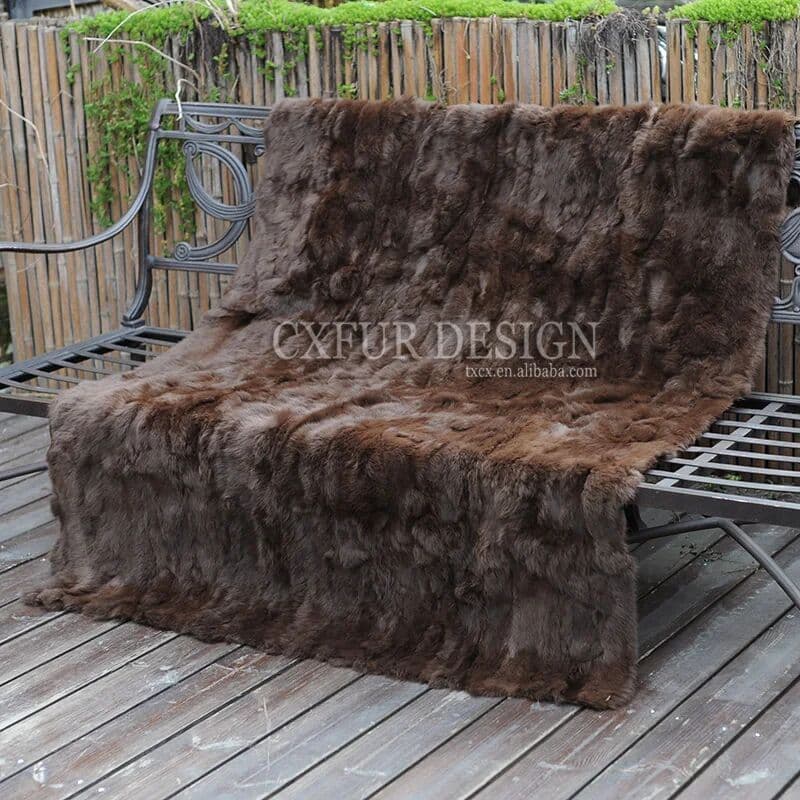 XZWDSI Echter Kaninchenfellteppich, natürliche Farbe, Heimdekoration, CX-D-11, 130 x 160