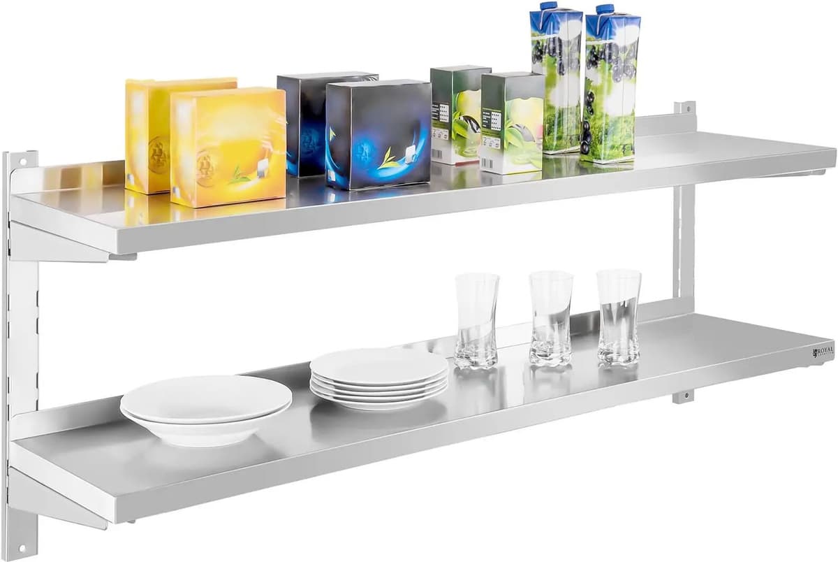 Royal Catering Półka wisząca - 2 blaty - 140 cm