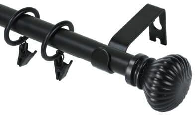 Urbanest Modern Fluted Ball Adjustable Drapery Curtain Rod with Clip Rings