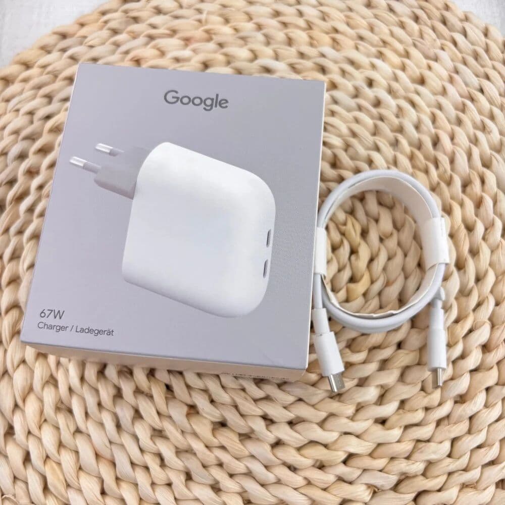 Rockever 67W Google Flex Dual USB-C Fast Charger PD 3.2 PPS Wall Charger Power Adapter & 1M PD Cable for Pixel 11 10 9 8 7 Pro XL Macbook