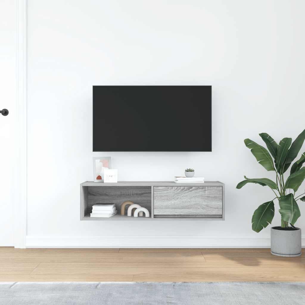 vidaXL Meuble TV sonoma gris 100x31x25,5 cm bois d'ingénierie
