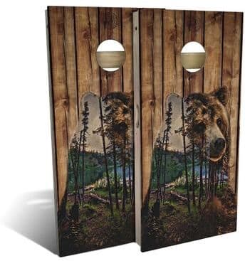 Skip's Garage Bear Mountain Outdoor Cornhole Board Set