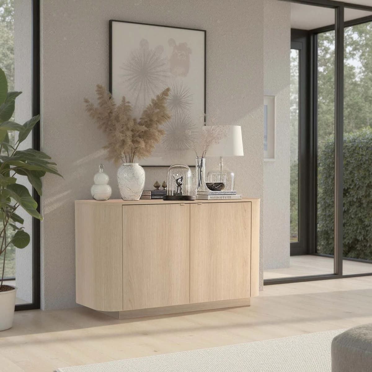 garneroarredamenti Madia 130x76h cm 2 ante moderna rovere Alba