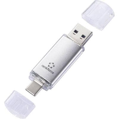 Renkforce RF-USBOS-230 USB-Stick 64GB Silber RF-6688140 USB-A, USB-C®